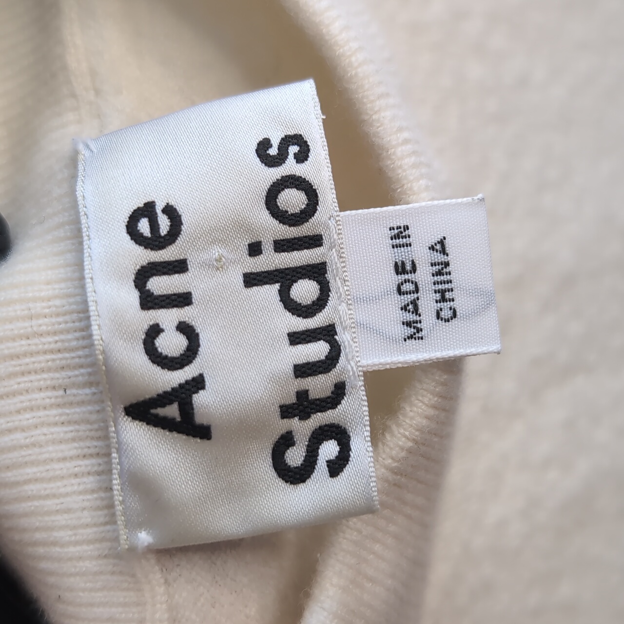 Acne Studios Delight Merino Wool Pullover Sweater Cream Size Small — image 5 of 6